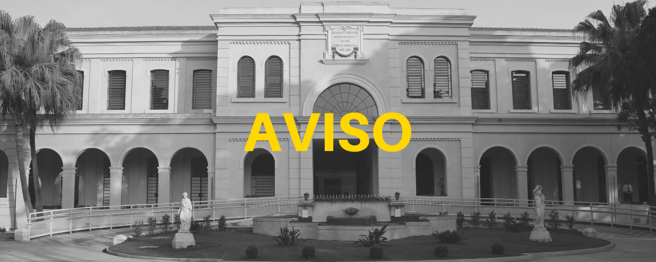 Imagem da fachada do MI com as palavras Aviso e Fechamento temporário