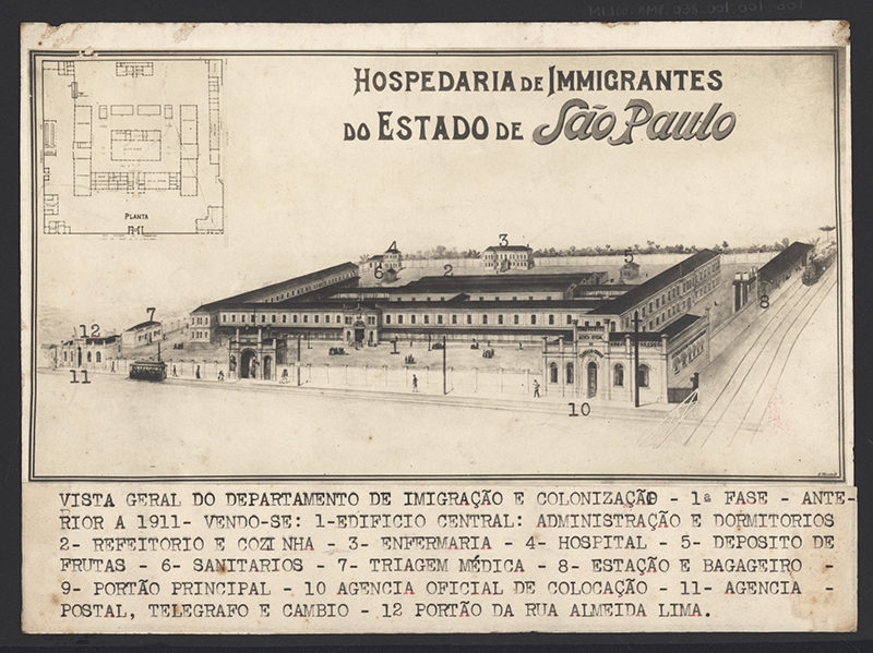 Desenho do projeto de construção do prédio em 1886 Desenho do projeto de construção do prédio em 1886